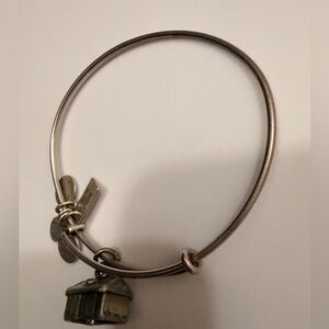 Alex and Ani “House” Silver Charm Bangle Bracelet